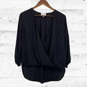 Veronica M Black Wrap Blouse